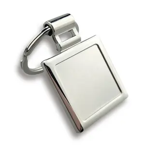 Hot sale promotional gifts square blank laser engraving keychain