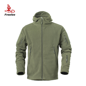 Wholesale Drop Shipping Casual Hooded Zipper Custom Tactical Fleece <strong>Jacket</strong> Men - Product Image 1