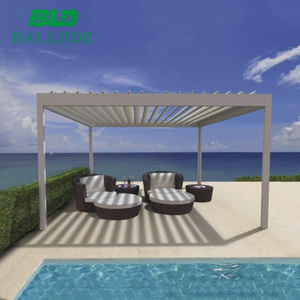 a polvere di alluminio moderno in metallo a scomparsa motorizzato <span class=keywords><strong>balcone</strong></span> cortile pergolato con luci A LED - Product Image 1