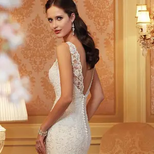 Z91716A 2020高品质新娘长连衣裙，可拆卸蕾丝床罩新娘婚纱