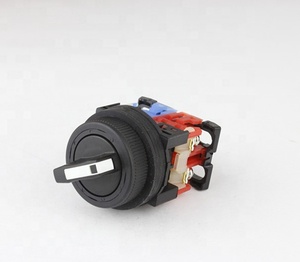 Diámetro 30mm eléctrica 2 o <span class=keywords><strong>3</strong></span> selector de posición interruptor de botón cabeza plana redonda momentánea interruptor giratorio - Product Image 4