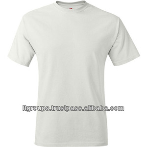 Camiseta de manga corta informal para hombre de talla grande tejida en blanco 100% algodón - Product Image 2