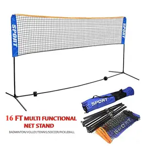 Amazon hot koop 5 M Hoogte Verstelbare outdoor sport badminton netto stand folding sport netto stand met stalen pijp