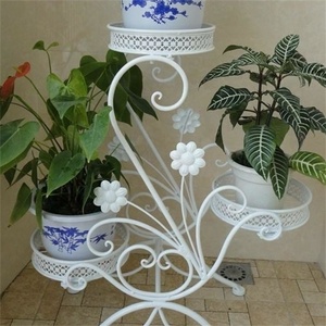 Support à fleurs en fer forgé pour <span class=keywords><strong>jardin</strong></span>, étagère à fleurs d'intérieur et d'extérieur - Product Image 2