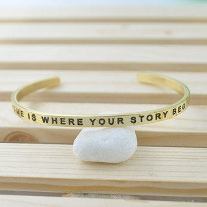 encourageants bracelets d'acier inox gravés adage proverbe bracelets inspirés avec citation - Product Image 2