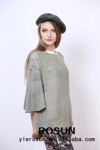 americana de diseño elegante casual suéter manga letrán suéter de la <span class=keywords><strong>mujer</strong></span> - Product Image 3