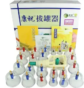 24 tasses Biomagnétique Ventouses Chinoises Ensemble de Thérapie de Massage Traditionnelle Chinoise De Ventouses Ensemble D'aspiration D'acupuncture