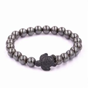 Braccialetto Trendy all'Ingrosso dalla Cina con Perline in Pietra Naturale da 8MM, <span class=keywords><strong>Bracciale</strong></span> Elastico Regolabile in Turchese per Yoga e Guarigione con <span class=keywords><strong>Tartaruga</strong></span> Marina Blu - Product Image 4