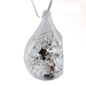 Resina unico personalizzato mini pupazzo di neve palla d'acqua decorazione ornamento di vetro - Product Image 2