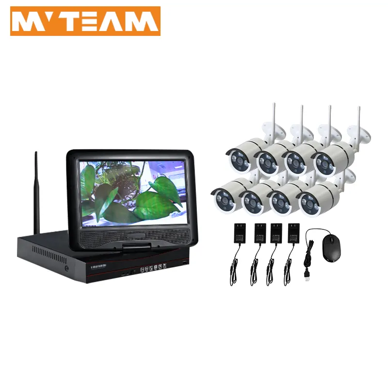 Kamera Pengawas Nirkabel, Kamera IP CCTV Keamanan Rumah Luar Ruangan 8CH 720P, Sistem NVR, Kit Kamera WIFI