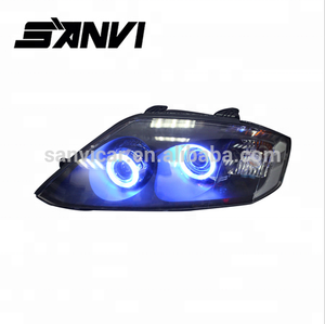 Sanvi-conjunto de accesorios de bombilla de faro de coche, luz de trabajo para Hyundai Coupe con lente de Bi proyector y Ojos de Ángel, Halos - Product Image 4