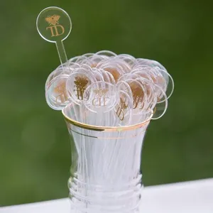 Tùy chỉnh Perspex Khuấy Sticks Acrylic Uống Khuấy Wedding Bar Khuấy Sticks đối với Đảng Barware