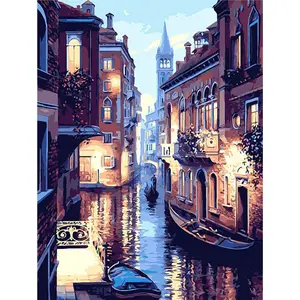 YiWu-OYUE Frameless Night Landscape DIY Digital Oil Painting Canvas Paint By Numbers