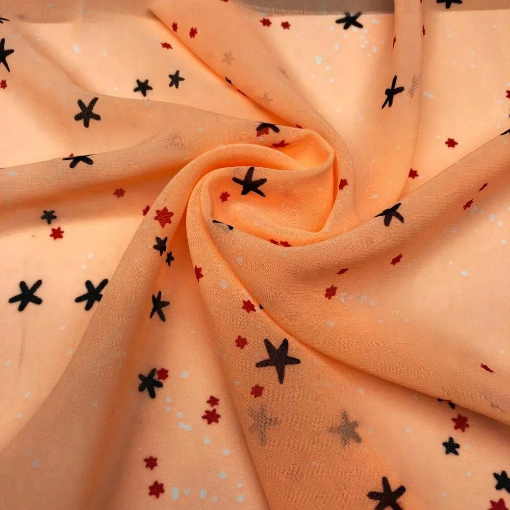 Tissu imprimé en mousseline de soie française, 100% polyester, motif floral numérique, livraison gratuite, chine