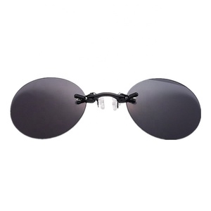 Mini lunettes de soleil rondes Hacker Empire Matrix <span class=keywords><strong>Morpheus</strong></span> lunettes de soleil sans monture UV400 mode Clip sur nez Vintage PC CE alliage miroir - Product Image 4