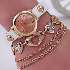 Mode Dames Armband Polshorloge Vrouwen Hartvorm Horloges Chain Quartz Polshorloge