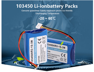 Aparelho de Pesca Utiliza Baterias de Lítio Recarregáveis Planas 103450AR2-1S-3M 3.7V 1800mAh com Conector Molex 51021 - Product Image 4
