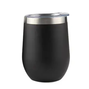 Wein Tumbler Doppelwandige Vakuum Isolierte Becher 12 unzen Edelstahl Bier Gläser Stemless Reise Kaffee Becher mit Deckel