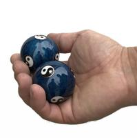 Boules de santé chinoises en métal 4,5 cm, plaquées argent, avec découpe et impression, motif Yin et Yang, objets d'art et de collection, balles d'exercice Shangia