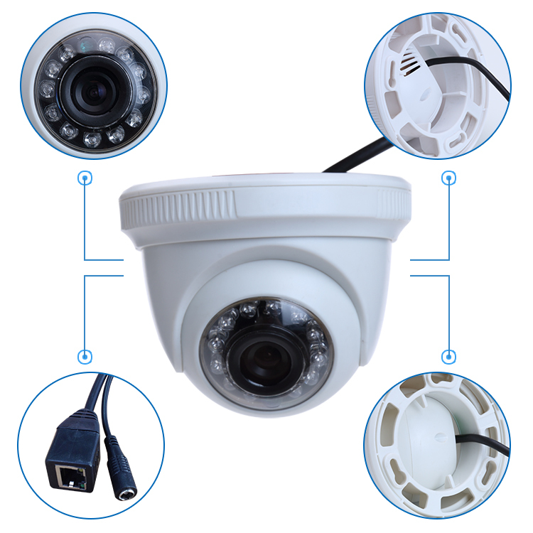 24pcs LED IR 20 m 720p kit caméra IP cctv 1080P POE kit de 4 canaux NVR