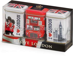 Mini Scatola <span class=keywords><strong>di</strong></span> <span class=keywords><strong>Latta</strong></span> Quadrata <span class=keywords><strong>per</strong></span> Tè 25g con Design Autobus <span class=keywords><strong>di</strong></span> Londra e Confezione Regalo - Product Image 3