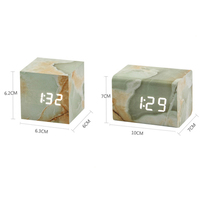 Zogifts créatif électronique intelligent carré LED Cube numérique contrôle du son réveil bois matériel calendriers pour bureau usage domestique