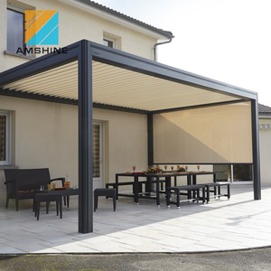 Pérgola Automática para Patio, Gazebo, Pantalla de Privacidad para Jardín, Techo con Persianas de Aluminio - Product Image 1