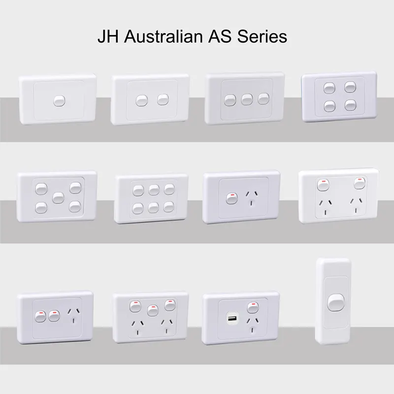 浙江省中国オーストラリア規格10A 250V、saa AS/NZS3112ウォールスイッチダブルパワーポイント電気ソケット