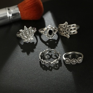 Mode strass pierre argent doigt couronne anneaux boho <span class=keywords><strong>vintage</strong></span> knuckle ring set - Product Image 3