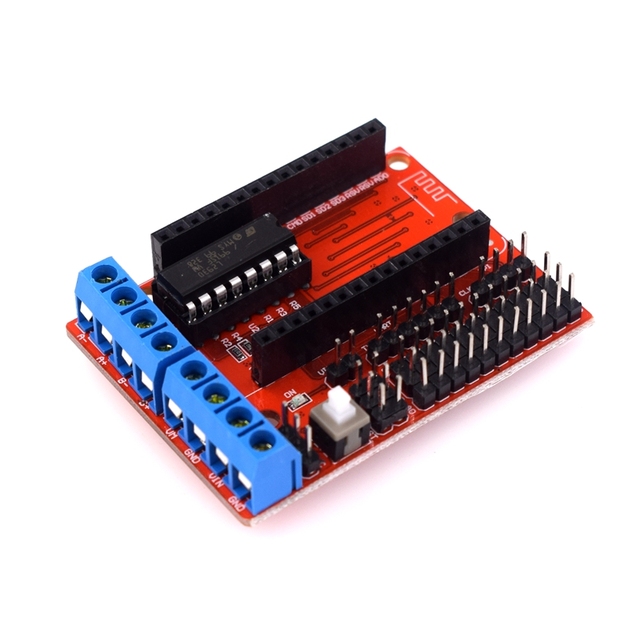 L293D WiFi Motor Drive Expansion Shield Nano V3.0 Development Board CH340 Driver Atmega328 Microcontroller 9V Input HW-588 Model