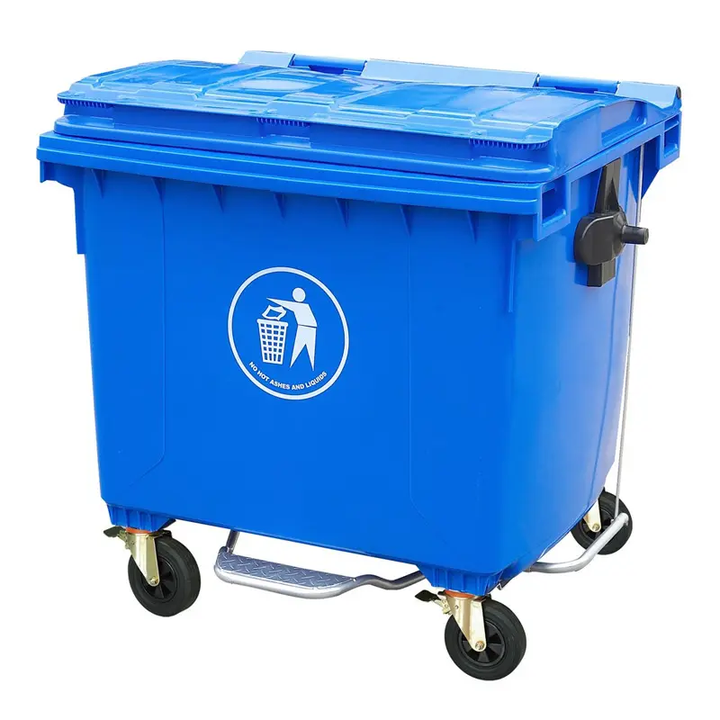 1100L Grote Plastic Recycling Bin Stand Afvalbakken Met Wielen