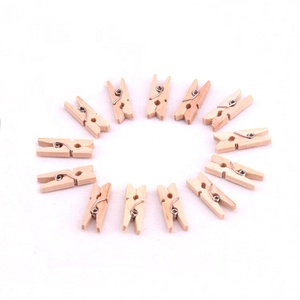 Fashional vente en gros 2.5 cm couleur bois naturel Mini pince en bois/chevilles fantaisie trombone <span class=keywords><strong>pinces</strong></span> à linge - Product Image 1