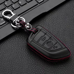 Porte-clés de voiture 4D en cuir véritable noir pour X3 X4 X5 X6 SUV Type de fermeture suspendue avec boîte porte-clés incluse - Product Image 4