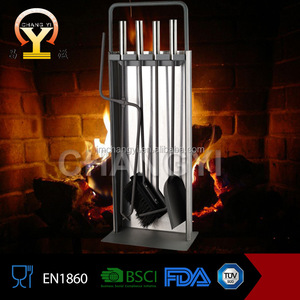 Metal accesorio <span class=keywords><strong>chimenea</strong></span> <span class=keywords><strong>chimenea</strong></span> conjunto de herramientas con stander, gancho, espátula, cepillo, Tong - Product Image 2
