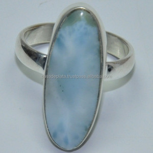 Oval Shape Larimar Gemstone 925 <b>Sterling</b> <b>Silver</b> Handmade <b>Ring</b> Fine Jewelry Fashion Trendy <b>Ring</b> for Women , <b>Men</b>, Unisex - Product Image 3