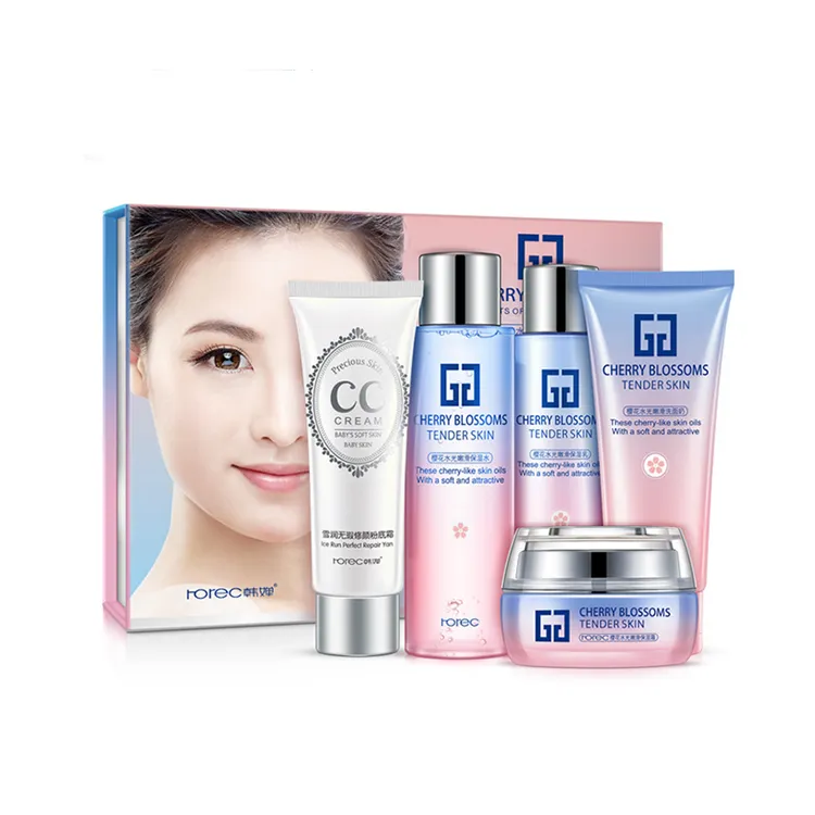OEM/ODM Hanchan Sakura hidratante 5 piezas para el cuidado facial