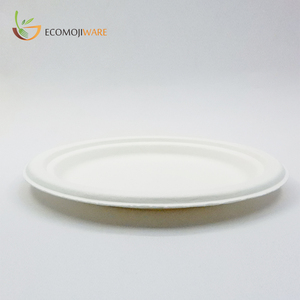 7 "Ronda platos desechables bagazo fibras compostable ecológico alternativa 100% por producto árbol plástico envío - Product Image 2