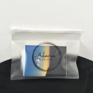 Custom PVC Frosted zipper Bag, Plastic Bikini Bag Clear PVC Slide zip lock Bag Waterproof Packaging For Clothes Swimwear Make Up