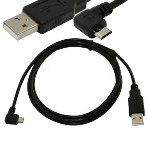 Kustom 1a 2a 3a 1M 2M 3M Transfer Data Pendek Pengisian Usb 2.0 A Pria Ke Sudut Kiri Kanan 90 Derajat Data Micro B Kabel Usb