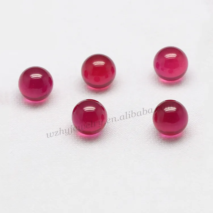 High quality 5# red ruby stone synthetic round ruby beads