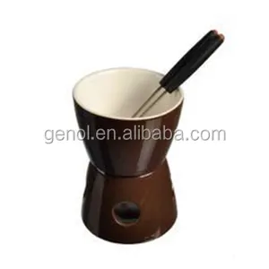 Steengoed Kaas Fondue Set Keramische Chocolade Fondue Set Zwart Fondue Set Met Twee Vorken Voor Twee Persoon