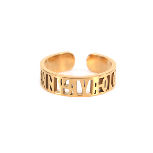 Dropshipping Stainless Steel 18K Gold Custom Personalized <strong>Name</strong> <strong>Ring</strong> - Product Image 1