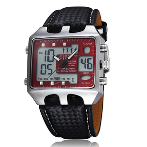 OHSEN AD0930 jam tangan <span class=keywords><strong>Digital</strong></span> Analog pria, arloji olahraga pergerakan <span class=keywords><strong>Digital</strong></span> Relogio, tanggal pekan, 5ATM tahan air, jam tangan persegi untuk pria - Product Image 4