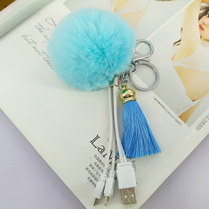Yongze USB al por mayor lindo regalo <span class=keywords><strong>de</strong></span> peluche colgantes encantos falso conejo pelo pompón bola <span class=keywords><strong>de</strong></span> <span class=keywords><strong>la</strong></span> piel con <span class=keywords><strong>la</strong></span> borla - Product Image 6