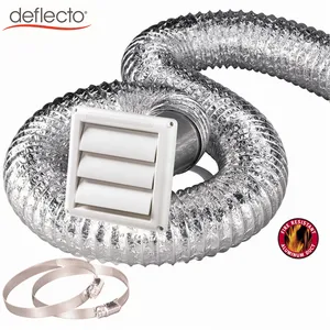 4 Inch 100mm Dryer Vent Kit with Gravity Louver Vent Cover Aluminum Flexible Hose Duct Worm Drive Clamps