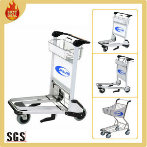 De acero inoxidable de cuatro ruedas aeropuerto de la mano de <span class=keywords><strong>equipaje</strong></span> carro de la carretilla - Product Image 1