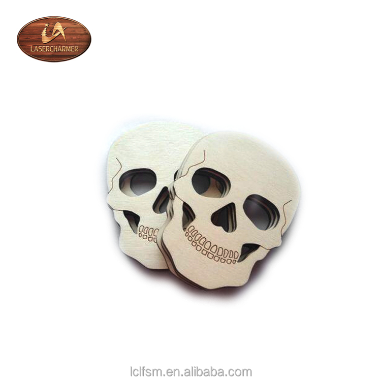 Лазерная вырезка деревянного украшения в виде сахарного черепа на Хэллоуин, детский подарок, скрап-бронирование, украшение дня мертвецов