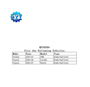 Plaquettes de frein avant de haute qualité D923 04465-44090 pour PONTIAC Vibe 2003-2010 <span class=keywords><strong>TOYOTA</strong></span> <span class=keywords><strong>COROLLA</strong></span> 1983-1988 2003-2007 - Product Image 5