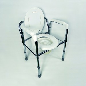 Chaise de toilette et de douche de sécurité pour salle de bain, commode en aluminium avec dossier haut, nettoyage facile, fournitures de réadaptation thérapeutique - Product Image 3