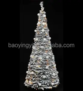 6英尺弹出式圣诞树白雪皑皑装饰的圣诞冬青树